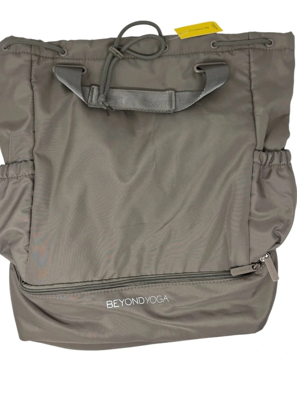 NWT Beyond Yoga Birch Drawstring Backpack with Bottom Compartment